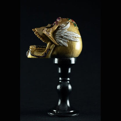 💀 Indian Skull – Caveira Decorativa Exclusiva no Pedestal